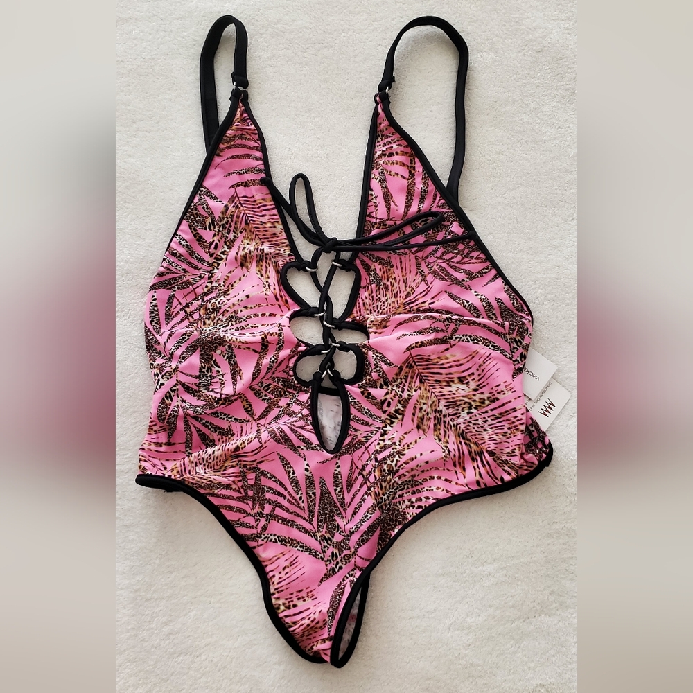 Rare Wicked Weasel Pink Jungle Leopard One Piece